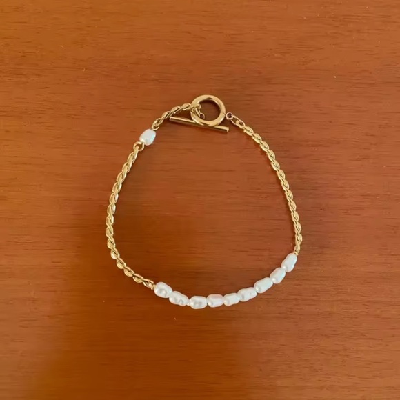 Vintage Irregular Shaped  Pearl Bracelet Stainless Steel - Picture 10 of 12